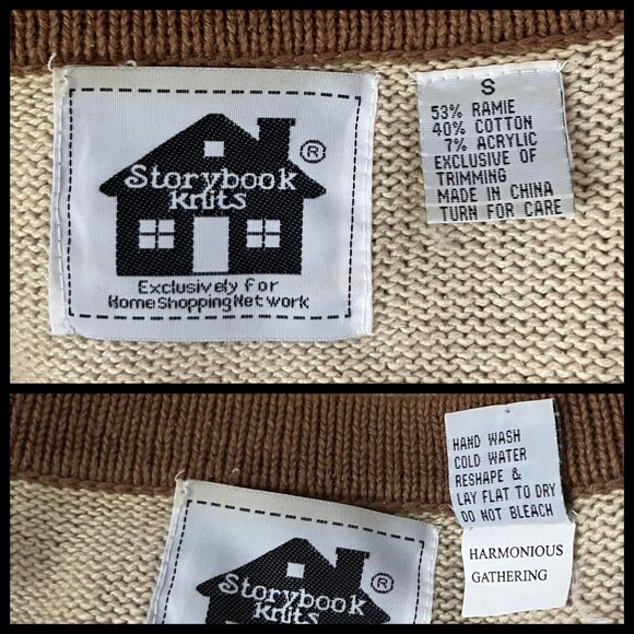 Vintage 90s Storybook Knits Embroidered Fall Sweater. Small. Cottagecore Grandma - Picture 12 of 13